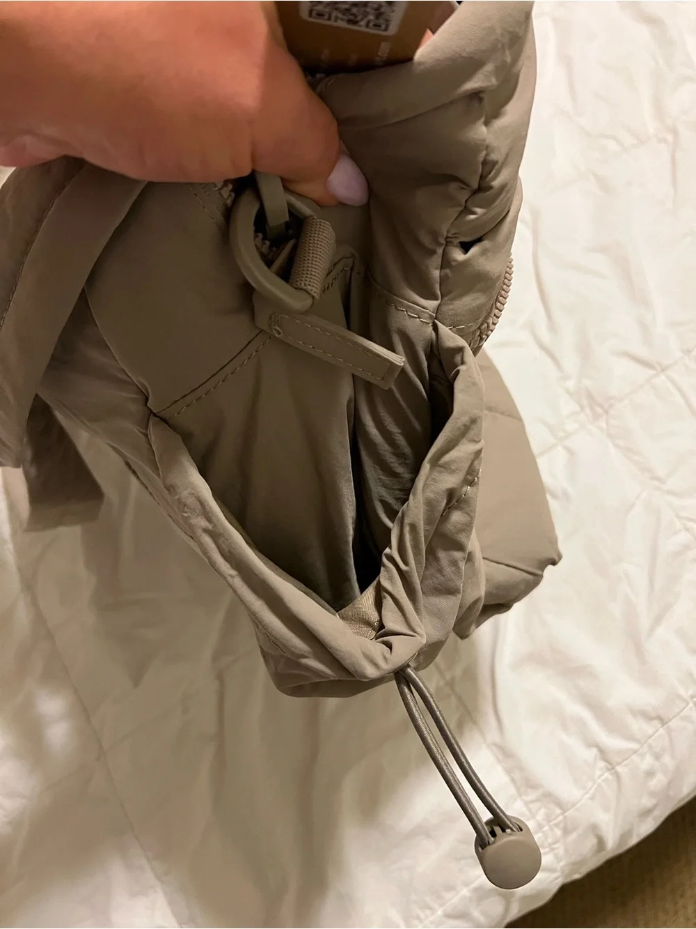 Everyday Quilted Hobo Bag in Taupe
